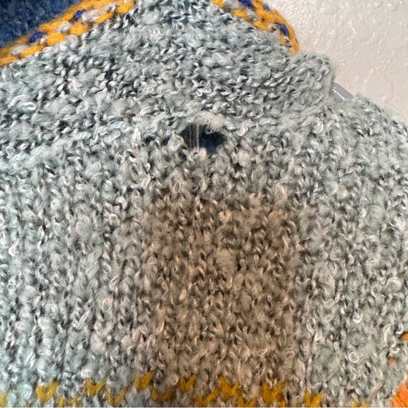 Sincerely Jules Colorful Patchwork Cowl Neck Chunky Bell Sleeve Sweater Size XS - Picture 11 of 11